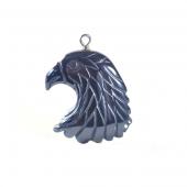 Hematite Eagle Head 25X30mm Pendant